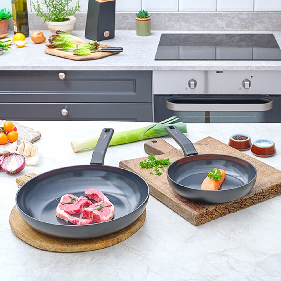 image 1 of Stoven Noir 2 Piece 20cm & 28cm Frying Pan Set