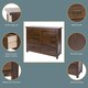image 2 of Boston 3+3 Drawer Wide Chest - Rich Dark Brown Lacquer Solid Wood Bedroom Storage with Brass Handles | Brown | Brown | 1