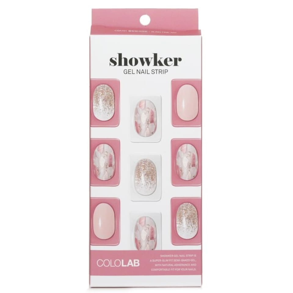 image 1 of Showker Gel Nail Strip # Csa101 Bling Pink Art - 1pcs