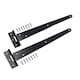 image 2 of 12" (300mm) Heavy Duty T Tee Hinges for Doors + Gates with Fixing Screws 8pc Black