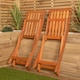 image 2 of Set of 2 Bowness Outdoor Garden Patio Wooden Folding Chairs | Brown | Brown
