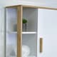 image 4 of Showerdrape Cassino Matt White & Bamboo Wall Bathroom Cabinet with Display Shelves