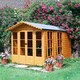 image 1 of Westminster 13 x 7 Feet Double Door with Two Large Opening Windows Summerhouse Brown