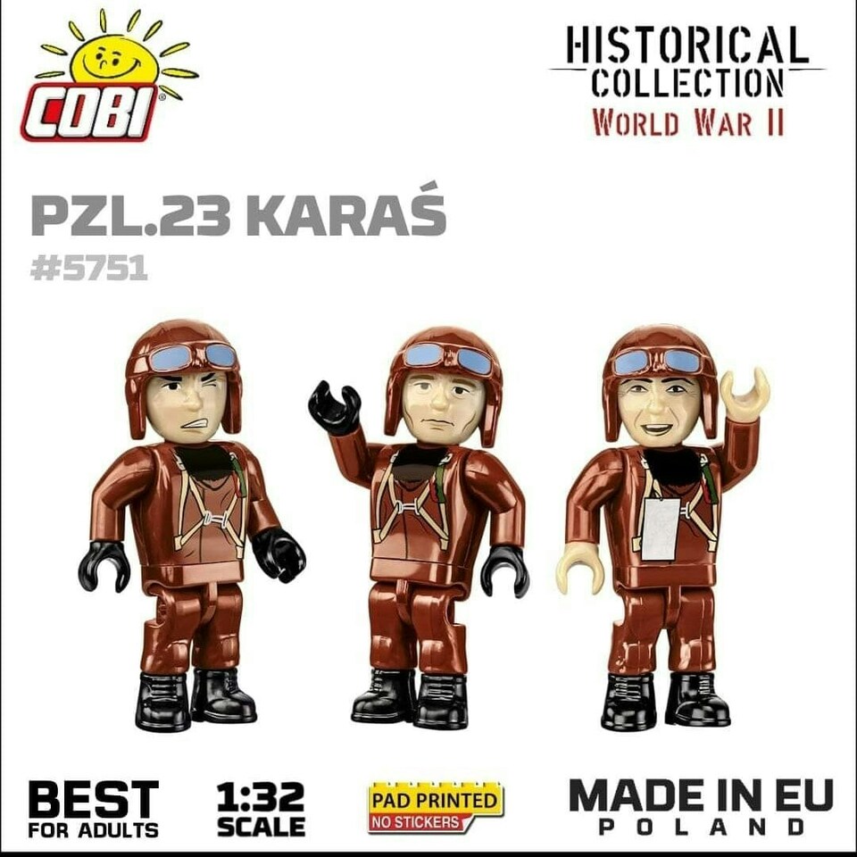 image 1 of PZL.23 Karas brick plane model - COBI 5751- 586 bricks
