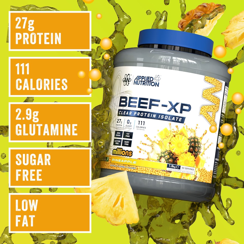 image 1 of Applied Nutrition Beef-XP Clear Protein Isolate Powder - Millions Pineapple - 60 Servings