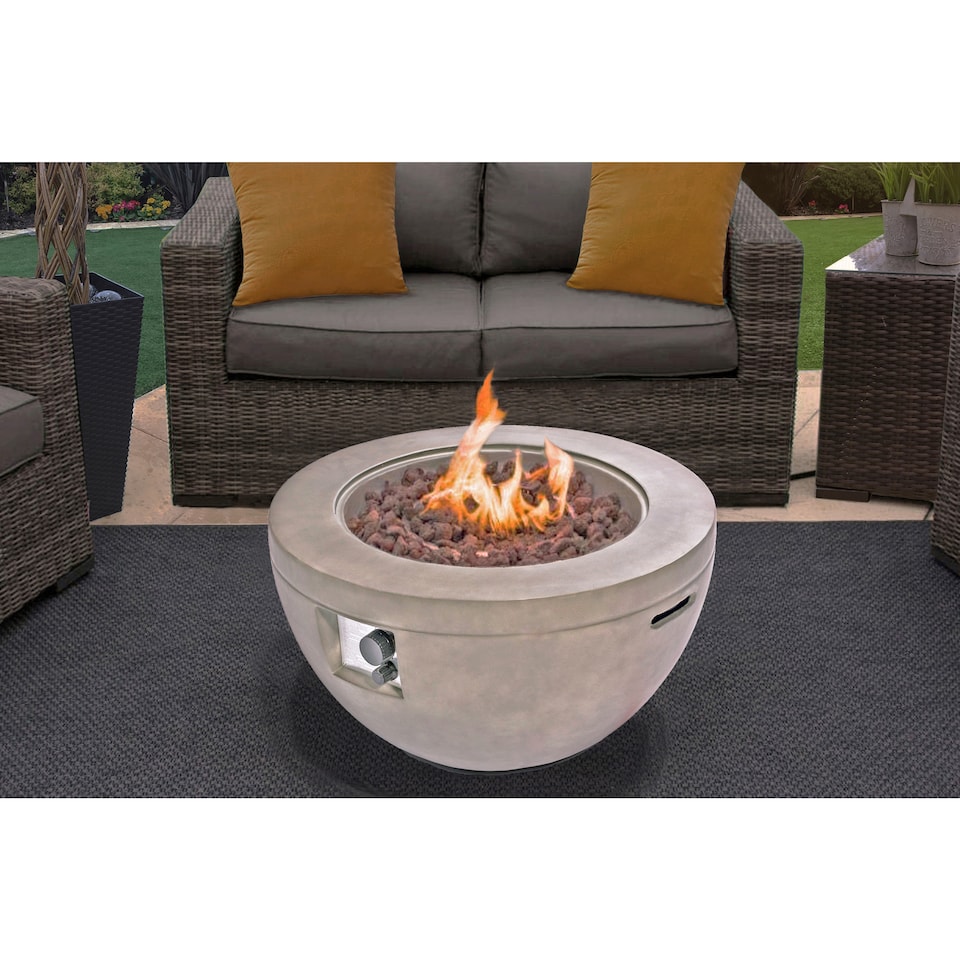 image 1 of Centurion TABITI Light Grey Lavish Garden & Patio Fire Pit with Stone Finish - Fully Assembled
