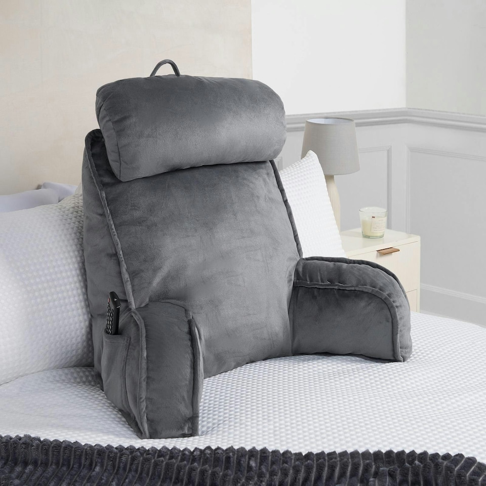 image 1 of OHS Soft Plump Cosy Reading Support Sofa Bed Pillow Cuddle Cushion With Head Rest Blue | Navy Blue Gaming | 80 x 60cm