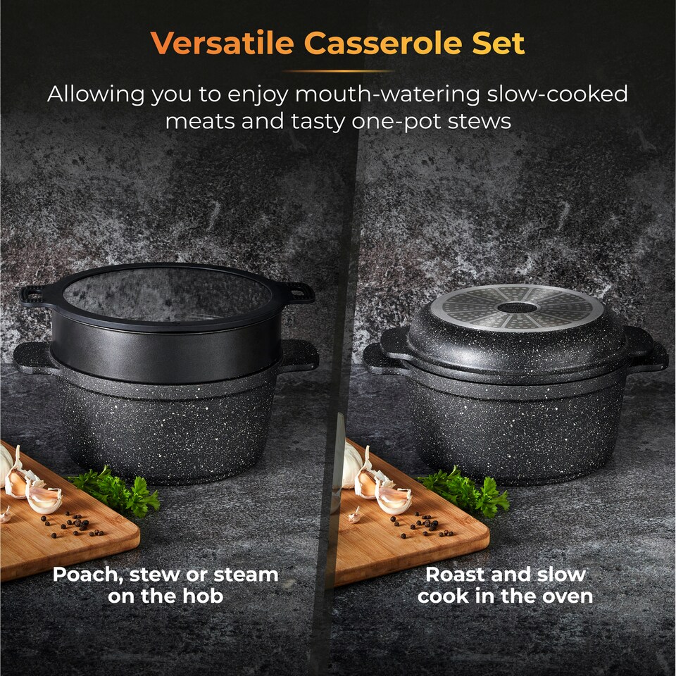image 1 of Tower T900190 24Cm Multi-Function Casserole Black
