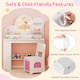 image 9 of COSTWAY Kids Princess Vanity Table & Chair Set White