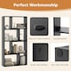 image 7 of COSTWAY 5-Tier Geometric Bookshelf Bookcase Organizer Black Black