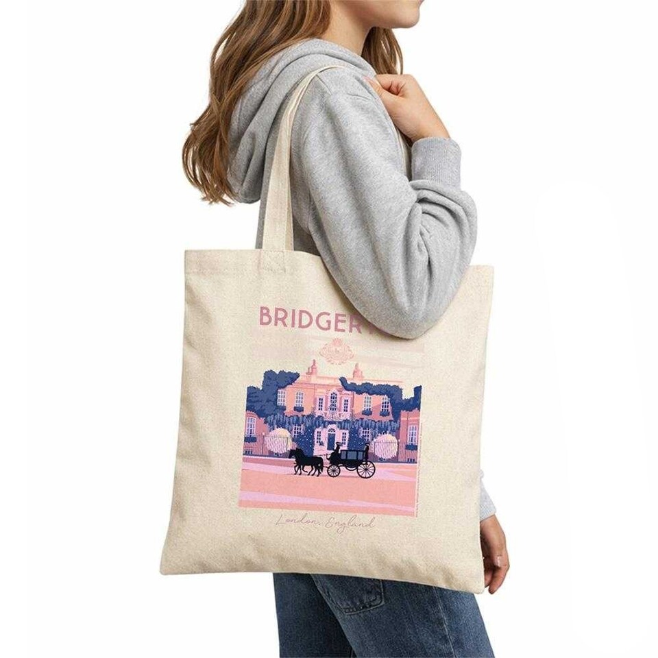 image 1 of Bridgerton Modern Minimal House Tote Bag | Multi | Natural | 1