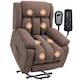image 1 of HOMCOM Power Lift Recliner Chair with Massage, Linen Overstuffed Lift Chair for Elderly, Electric Recliner Armchair with Footrest, Remote Control and Side Pocket, for Living Room, Dark Brown | Brown | Dark brown