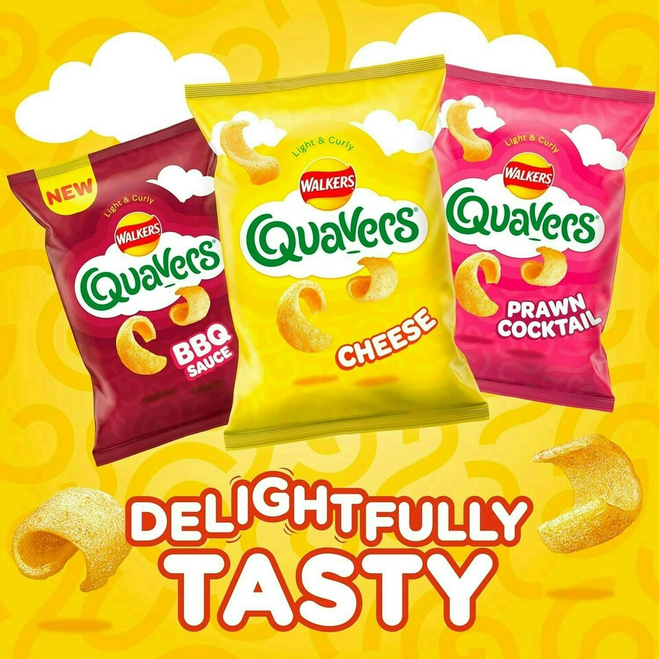 image 1 of Walkers Quavers Cheese Snacks Crisps 20g (Pack of 32)