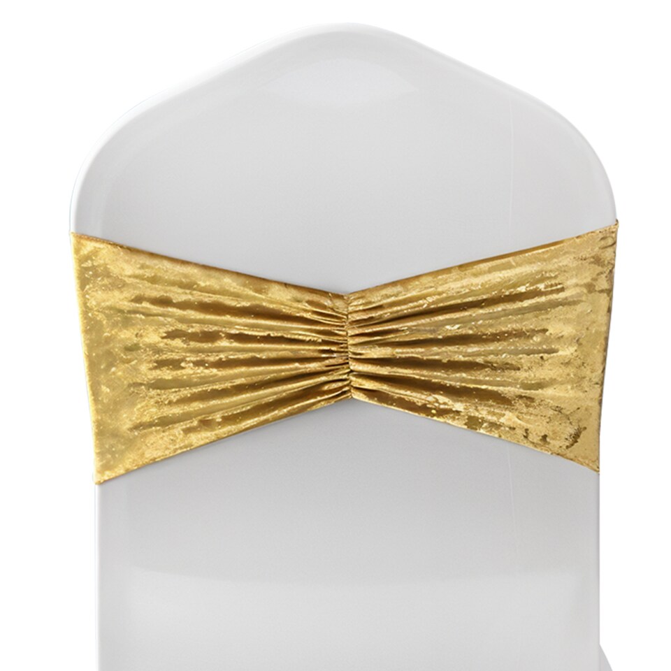 image 1 of Crushed Velvet Chair Band, Glitz Shiny Fabric Sashes - 10pcs