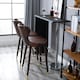 image 8 of HOMCOM Luxury Bar Stools Set of 2 with Back, PU Leather Upholstery, Brown
