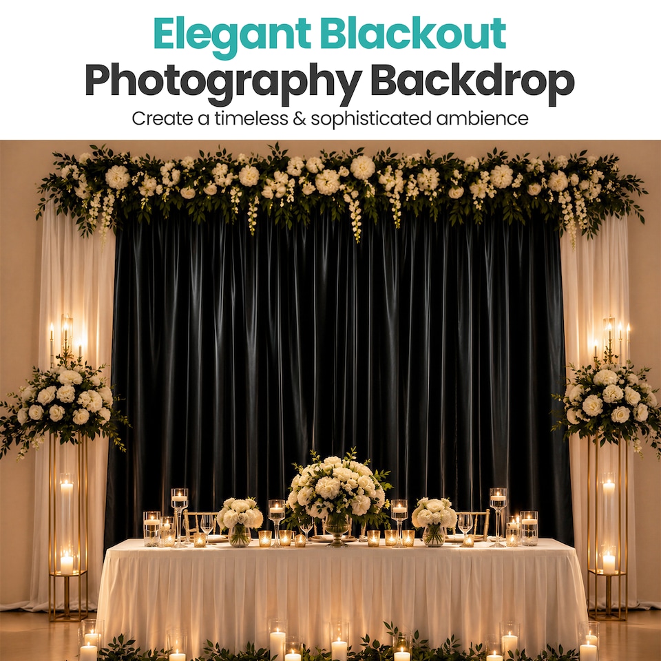 image 1 of Blackout Polyester Photography Backdrop for Studio Photo Shoot - 3x3m