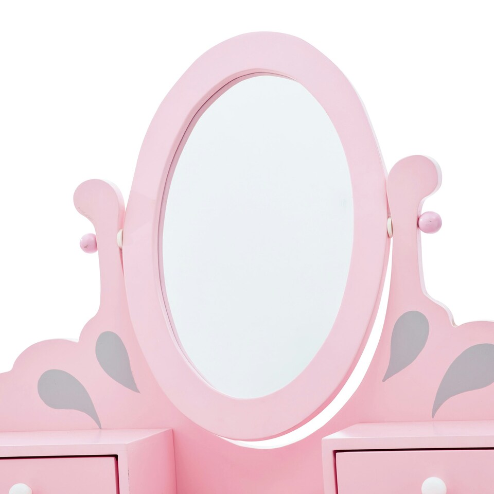 image 1 of Teamson Kids Little Princess Rapunzel Vanity Playset, Pink/Grey