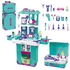 Interactive Doctor Playset with Medical Trolley Cart Pretend Medical Tool Box Play Toy for Kids, Toddlers - Includes Doctor Tools & Accessories