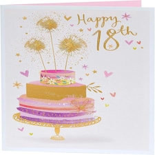 Beautiful Cake Design 18th Birthday Card