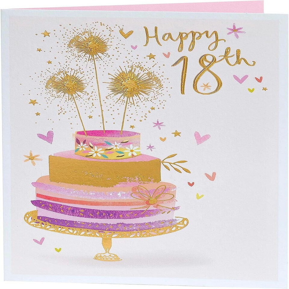 image 1 of Beautiful Cake Design 18th Birthday Card