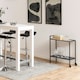 image 4 of Seaford Black Metal Serving Trolley with Glass Top