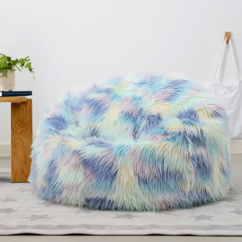 image 1 of icon Unicorn Classic Faux Fur Bean Bag Chair Multi
