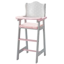 Teamson Kids Polka Dots Princess Baby Doll High Chair Grey