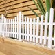 image 4 of 33cm 4 Piece Set White Wood Effect Picket Fence Garden Edging | White | White | 4