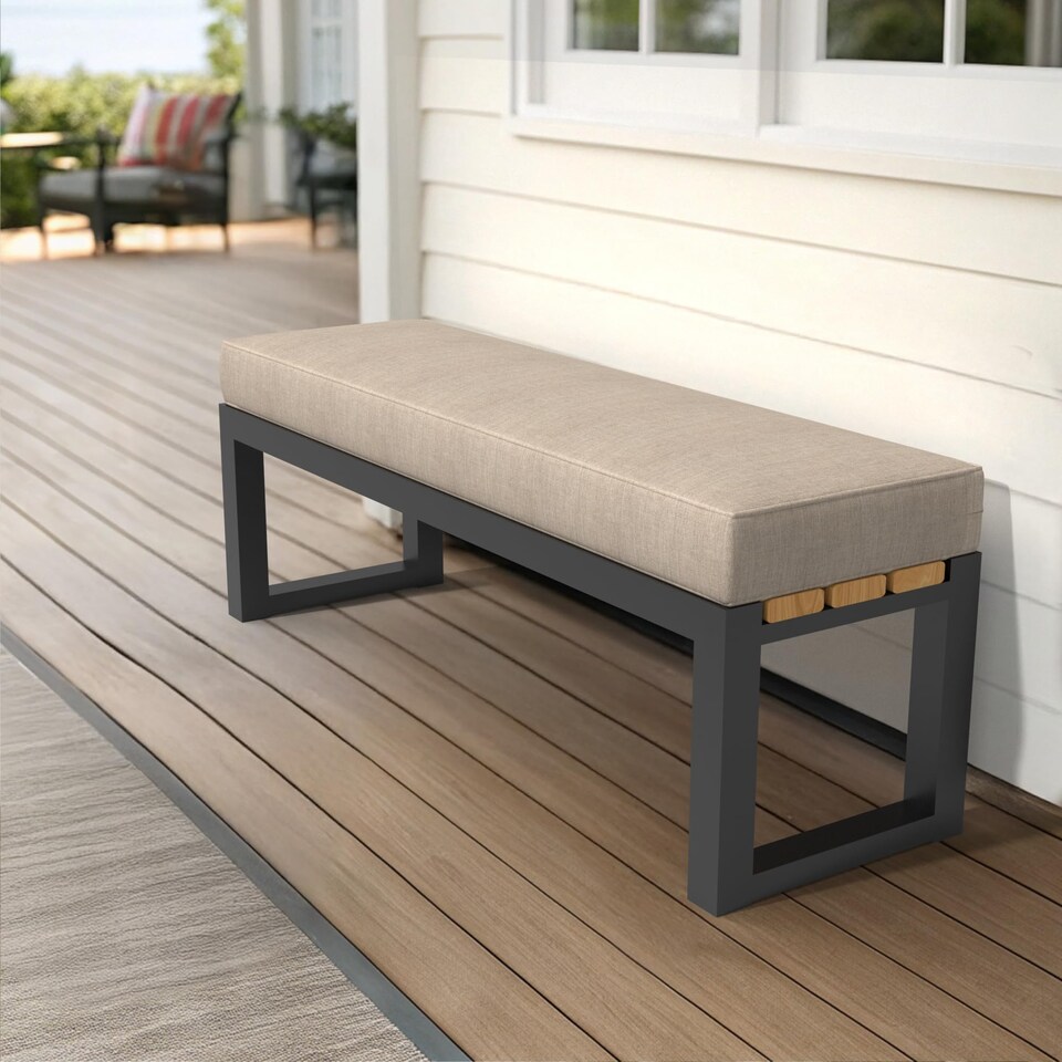 image 1 of Covers&All Sunbrella Outdoor Bench Cushion, Premium 5″ High-Density Foam, Water-Resistant and Patio Seating for Outdoor Bench, 18 in W x 52 in L x