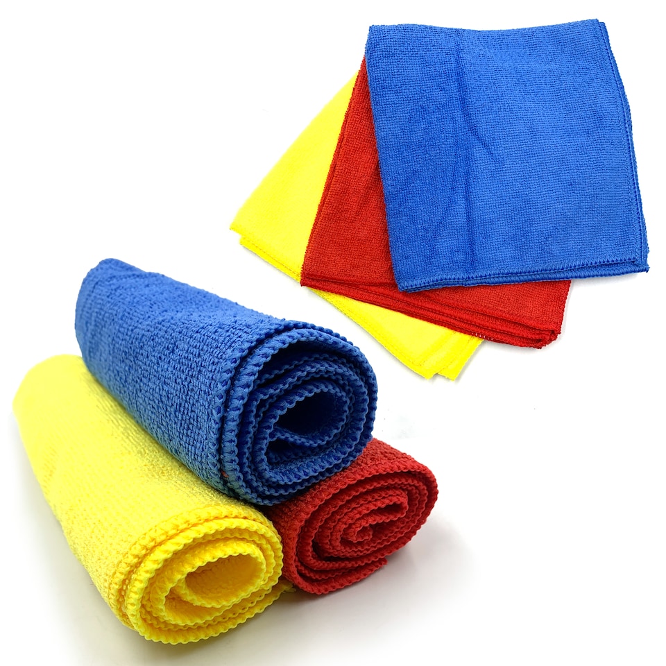 image 1 of Multipurpose Microfibre Cleaning Cloth 40cm x 40cm Super Soft Washable and Lint Free - Pack of 3