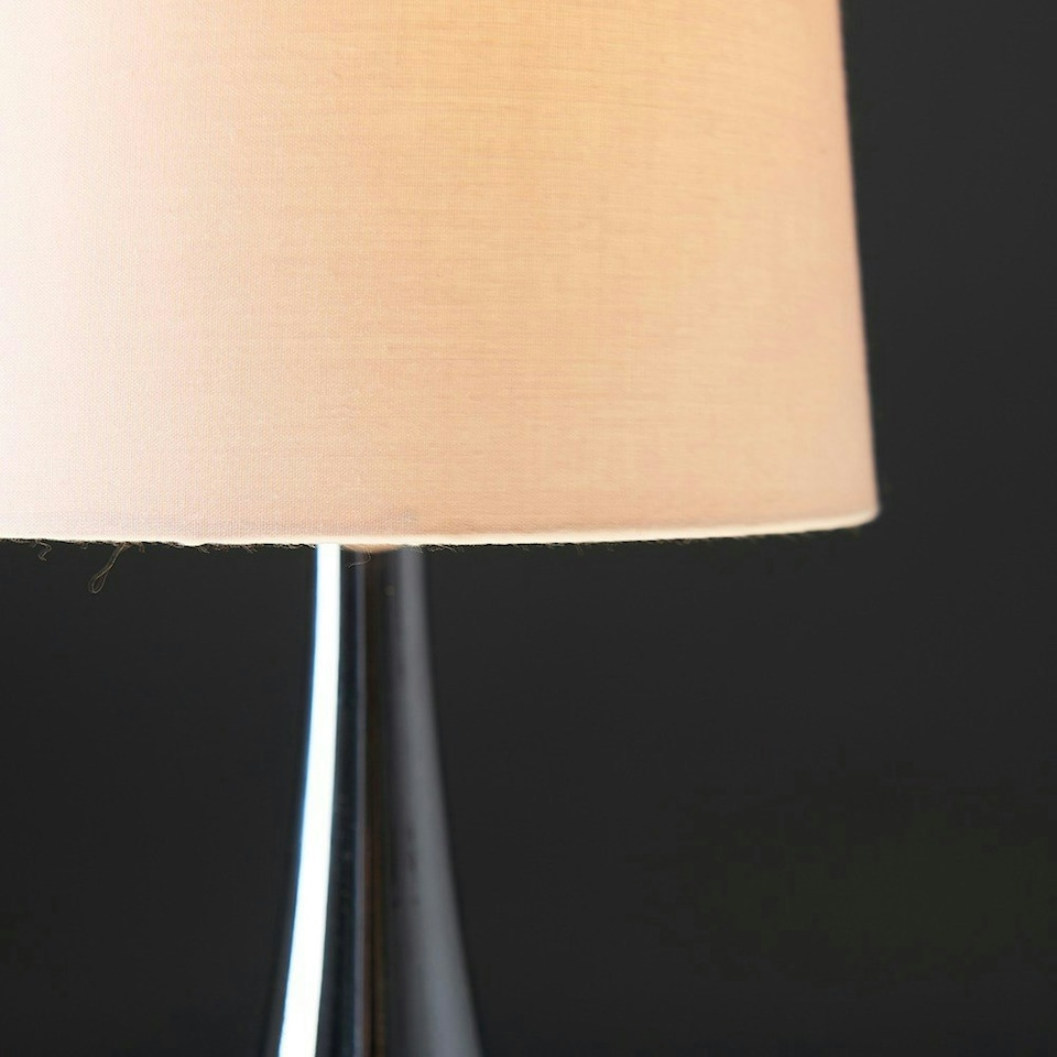 image 1 of ValueLights Teardrop Pair of Chrome Touch Table Lamps with Pink Shade
