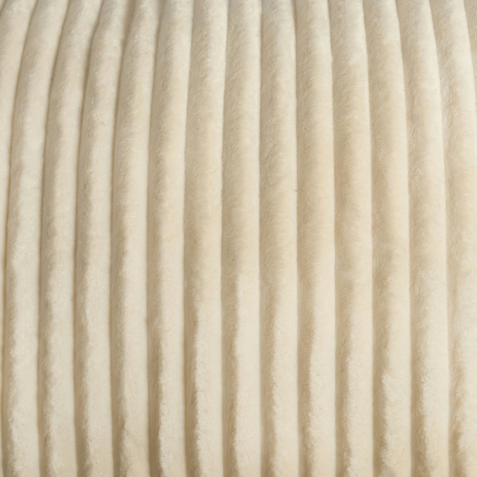 image 1 of OHS Ribbed Fleece Rectangular Soft Warm Cosy Plump Plush Pet Dog Cat Cushion Bed, 80x60cm Cream | L