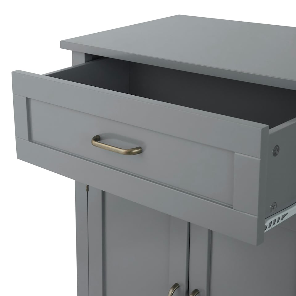 image 1 of Teamson Home Wooden Bathroom Furniture Floor Cabinet Grey