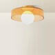 image 4 of ValueLights Newbury Amber Glass IP44 Flush Ceiling Light | Yellow
