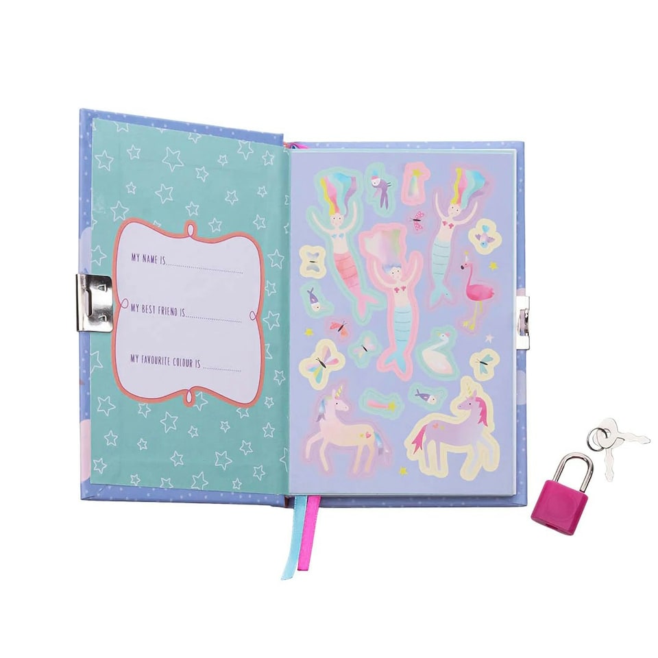 image 1 of Floss & Rock Children's Lockable Secret Diary Notebook - Fantasy