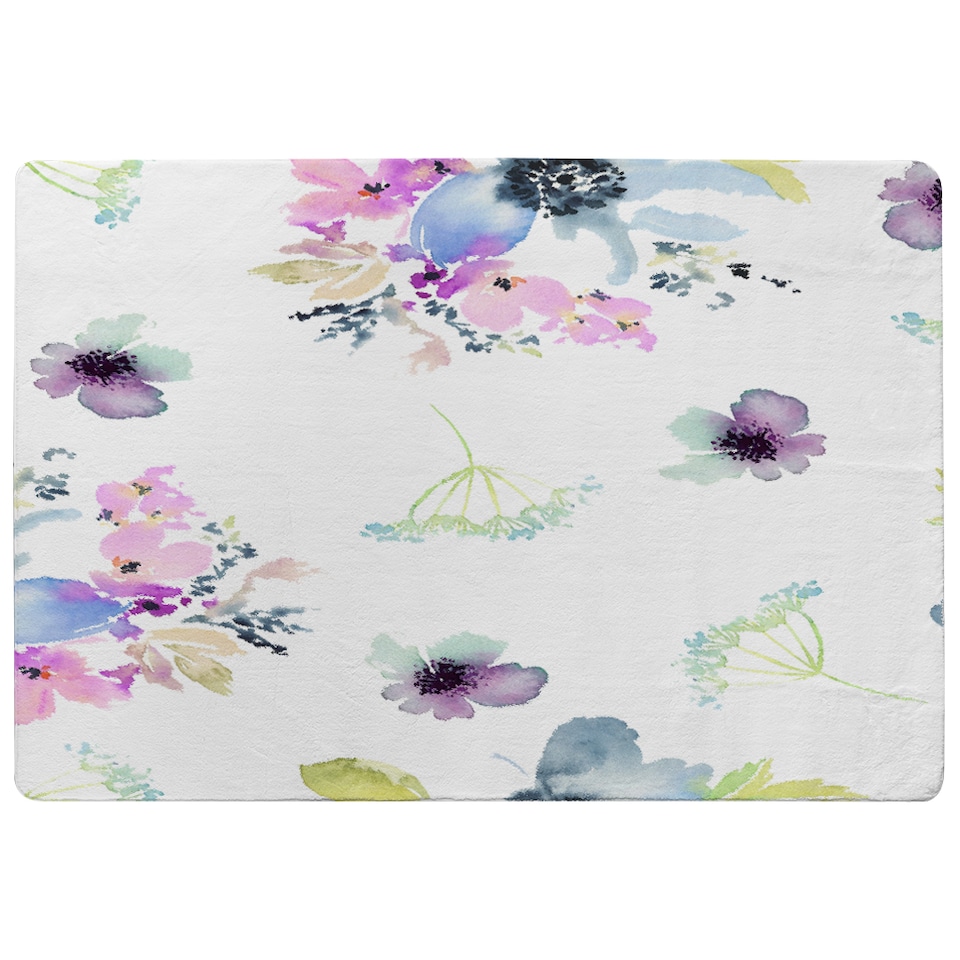 image 1 of Watercolour Flowers Designer Rug | Multi