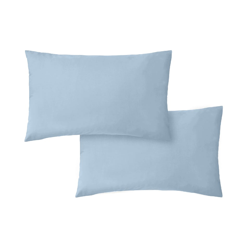 image 1 of Bianca 200 Thread Count Cotton Percale Standard Pillowcase Pair | Blue | Standard