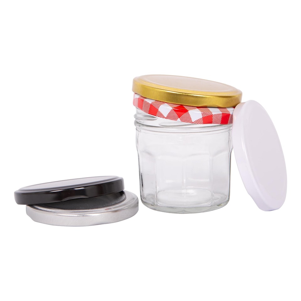 image 1 of Argon Tableware Glass Jam Jars with Lids - 150ml - Pack of 6