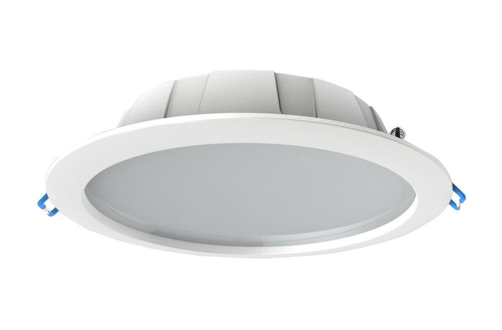 Fusion Round 18cm LED Recessed Downlight Panel, 15.3W, 3000K, 1100lm, White, Cut Out 150mm, IP44