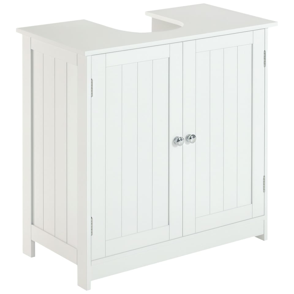 image 1 of HOMCOM Basin Sink Vanity Cabinet Toilet Bathroom Shelf Door Storage Wooden 
