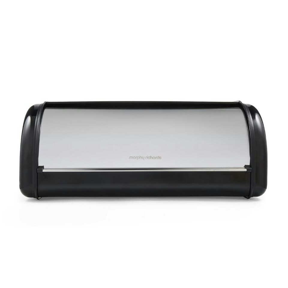 image 1 of Morphy Richards Large Roll Front Bread Bin Black | Black