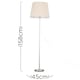 image 4 of ValueLights Modern Floor Lamp In Brushed Chrome Metal Finish With Extra Large Beige Shade