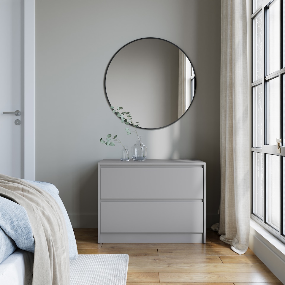 image 1 of URBNLIVING 2 Drawer Chest Storage Unit With Adjustable Feet | Multi | Grey | 1