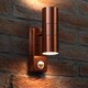 image 3 of Auraglow PIR Motion Sensor Up & Down Outdoor Wall Security Light - WARMINSTER - Copper | Copper | Copper/Fitting Only