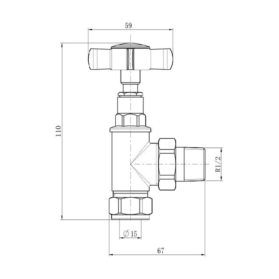 image 1 of Signature Traditional Chrome Radiator Valve Angled 8mm