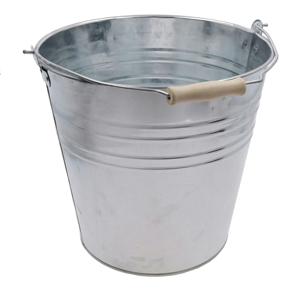 image 1 of 15L Galvanised Steel Metal Bucket Pail Water Coal Fire Greenhouse Garden Plants 1pc