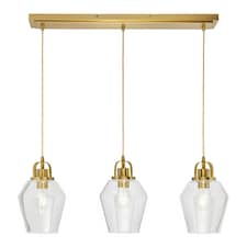 BHS Saskia Bubble Glass Diner Pendant Bar, Satin Brass
