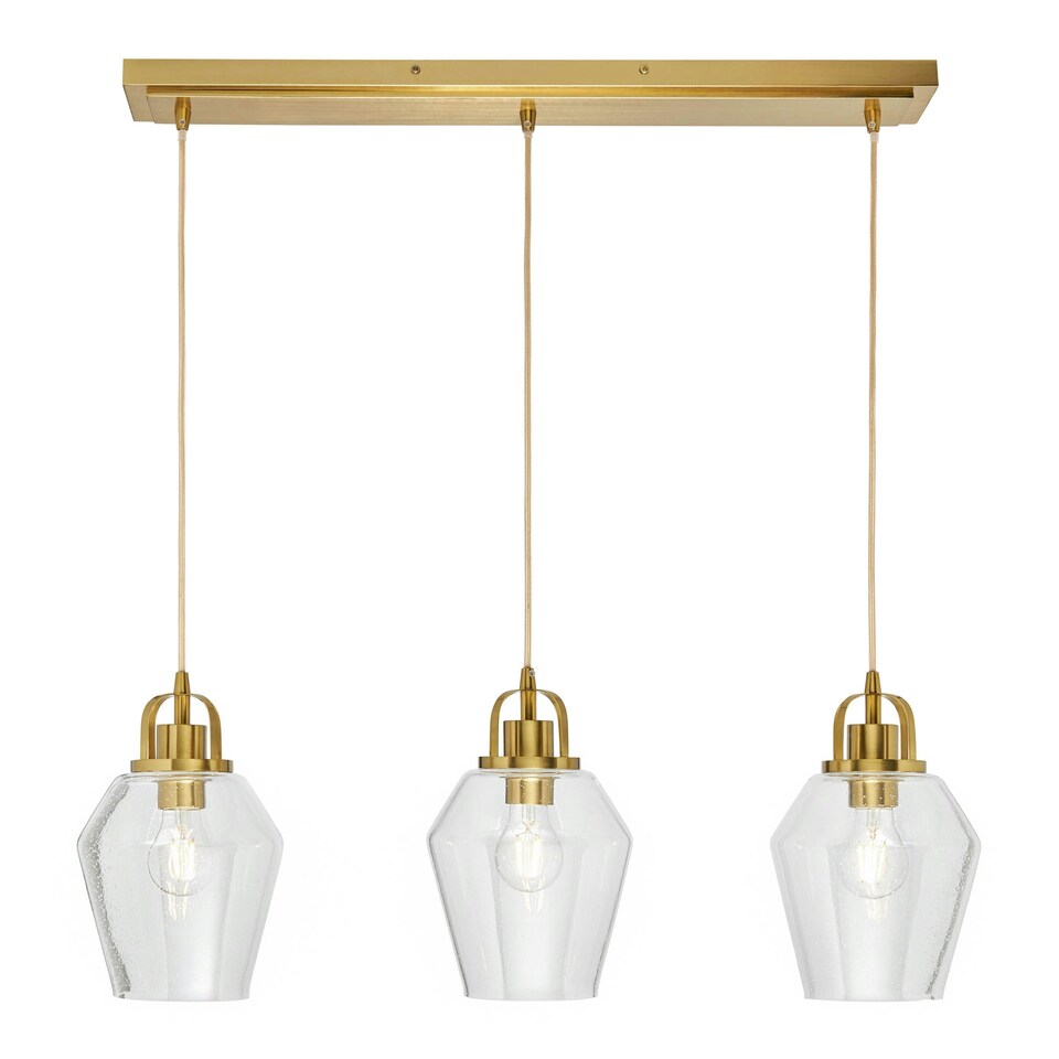 image 1 of BHS Saskia Bubble Glass Diner Pendant Bar, Satin Brass