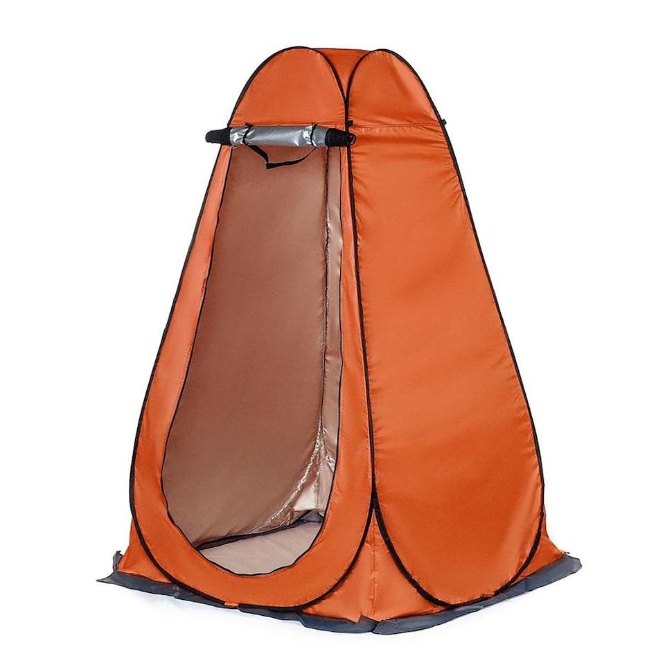 image 1 of Portable Pop Up Toilet Tent Instant Foldable Camping Privacy Shower Changing Tent - Orange