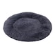 image 5 of Living and Home Calming Round Donut Plush Dog Cuddler Bed | Grey | Dark Grey